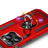 Apple iPhone 15 Pro Max Kılıf Yüzüklü Standlı Manyetikli Armor Zırh thumbnail 2