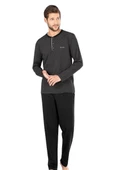 Erkek Penye Çizgili Pijama Lacivert - 5
