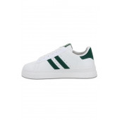 Plx Bağcıklı Beyaz Yeşil Detaylı Spor Ayakkabı Yürüyüş Günlük Ayakkabı Sneaker - 2