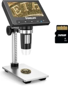 Tomlov Dm4 4.3 Inc Ekranlı, 720P Lcd Mikroskop 1000X - Metal Stand - 1