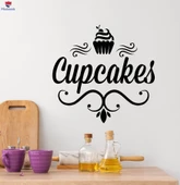 Pastane, Fırın Duvar Sticker Kapkekler Unlu Mamüller Şekerci Dükkanı Tatlı Çıkartmaları - 1