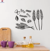Pastane, Fırın Duvar Sticker Fırın Dükkanı Kulakları Buğday Tahıl Mutfak Sanat Çıkartmaları - 1