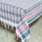 mandaş 140x140 Yer Sofra Bezi Piknik Masa Örtüsü Saçaklı mavi - 4