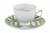 Porland Morocco Desen1 Yeşil Tabaklı Çay Fincanı 170cc  04A+P018901 - 1
