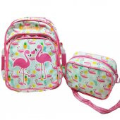 Flamingo Baskılı Pembe Renk Kız Çocuk Okul Sırt Çantası - 2