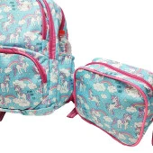 Tek Boynuzlu At Baskılı Kız Çocuk Okul Sırt Çantası - 9