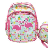 Flamingo Baskılı Pembe Renk Kız Çocuk Okul Sırt Çantası - 9