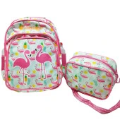 Flamingo Baskılı Pembe Renk Kız Çocuk Okul Sırt Çantası - 10