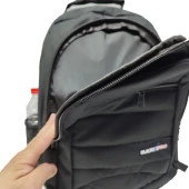 Yatay Fermuar ve Dikiş Detaylı Sırt Çantası Siyah Renk - 9