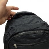 Yatay Fermuar Detaylı Krinkıl Kumaş Sırt Çantası Siyah Renk - 4