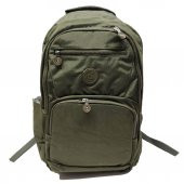 Yatay Fermuar Detaylı Krinkıl Kumaş Sırt Çantası Haki Renk - 1