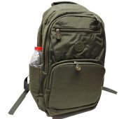 Yatay Fermuar Detaylı Krinkıl Kumaş Sırt Çantası Haki Renk - 2