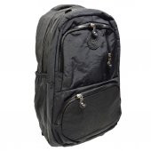 Dikey Fermuarlı Model Krinkıl Kumaş Sırt Çantası Siyah Renk - 2