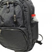 Dikey Fermuarlı Model Krinkıl Kumaş Sırt Çantası Siyah Renk - 3