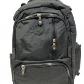 Dikey Fermuarlı Model Krinkıl Kumaş Sırt Çantası Siyah Renk - 4