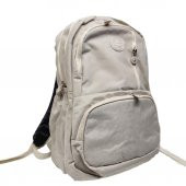 Dikey Fermuarlı Model Krinkıl Kumaş Sırt Çantası Krem Renk - 2