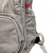 Dikey Fermuarlı Model Krinkıl Kumaş Sırt Çantası Krem Renk - 3