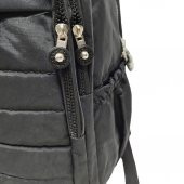 Dikiş Detaylı Krinkıl Kumaş Sırt Çantası Siyah Renk - 3