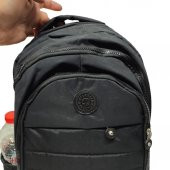 Dikiş Detaylı Krinkıl Kumaş Sırt Çantası Siyah Renk - 4