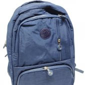 Dikey Fermuarlı Model Krinkıl Kumaş Sırt Çantası Lacivert Renk - 4