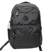 Yatay Fermuar Detaylı Krinkıl Kumaş Sırt Çantası Siyah Renk - 10