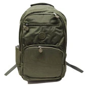 Yatay Fermuar Detaylı Krinkıl Kumaş Sırt Çantası Haki Renk - 6