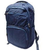 Yatay Fermuar Detaylı Krinkıl Kumaş Sırt Çantası Lacivert Renk - 12