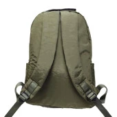 Yatay Fermuar Detaylı Krinkıl Kumaş Sırt Çantası Haki Renk - 10