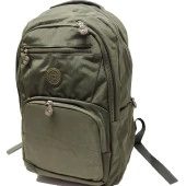 Yatay Fermuar Detaylı Krinkıl Kumaş Sırt Çantası Haki Renk - 12