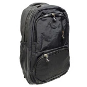 Dikey Fermuarlı Model Krinkıl Kumaş Sırt Çantası Siyah Renk - 10