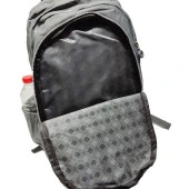 Dikiş Detaylı Krinkıl Kumaş Sırt Çantası Gri Renk - 9