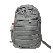 Dikiş Detaylı Krinkıl Kumaş Sırt Çantası Gri Renk - 11