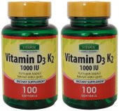 Vitapol D3 Vitamini K2 Vitamini 2x100 Softgel Vitamin D3 Vitamin K2 - 1