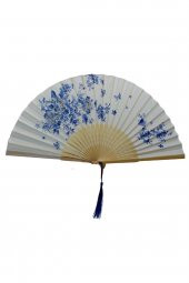 Japon Bambu Kumaş Yelpaze Çanta Boy Stant Hediyeli No.2 - 9