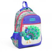 Coral High Tavuskuşu Desenli Büyük Boy Okul Sırt Çantası 23488 - 1