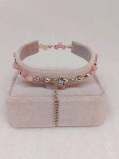 Pembe Kuvars Taşı Bileklik 4mm thumbnail 3