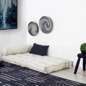 Homedius Sofa Buklet Kapitoneli Yer-Sedir Minderi  Açık Kahverengi Çift - 6