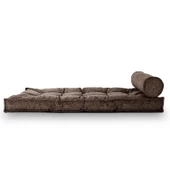 Homedius Sofa Buklet Kapitoneli Yer-Sedir Minderi  Açık Kahverengi Çift - 12