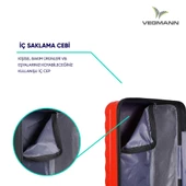 Vegmann Delphin Kırmızı 3 lü Valiz seti thumbnail 6