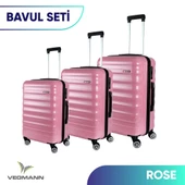 Vegmann Delphin Pembe 3 lü Valiz seti - 8