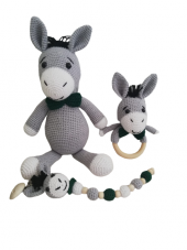 Eşek Uyku Arkadaşı Takımı Amigurumi Organik Oyuncak - 1