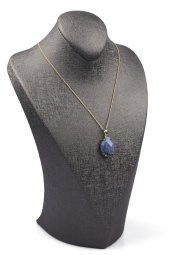 Dumortierite Doğal Taş Gold Renkli Kolye thumbnail 2