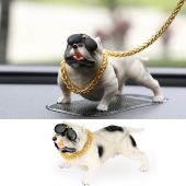 Pitbull Torpido Üstü Simülasyon Süs Köpek Beyaz Renk 1 Adet - 3