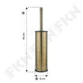 FKN Pedallı Antik Çöp Kovası - Mikro Klozet Fırçası Antik Banyo Seti thumbnail 3