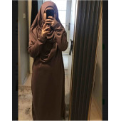 CAPPİCİNO RENK FERMUARSIZ NAMAZ ELBİSESİ - 1