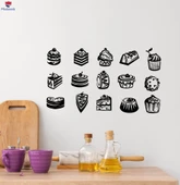 Pastane, Fırın Duvar Sticker Fırın Dükkanı Şeker Kek Tatlı Mutfak Kafe Çıkartmaları - 1