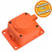 Bylion Monofaze Kauçuklu Kablo Bahçe Sıva Üstü Dış Mekan Korunaklı Priz Kapaklı Turuncu Tek Tekli thumbnail 1