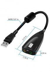 7.1 USB 12 Kanal 64 Bit 5HV2 Destekli Kablolu Audio Çevirici Harici Ses Kartı - 2