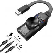 Plextone GS3 7.1 Kanal USB Mikrofon Girişli Harici Ses Kartı - 2