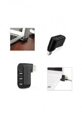 3 Port 180 Dirsek Usb Hub Çoğaltıcı Çoklayıcı Usb 2.0 Çoklama (533631937) - 4